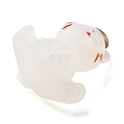 Luminous Resin Lucky Cat Display Decorations DJEW-P020-01D-1