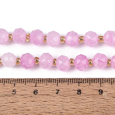 Ombre Effect Dyed Transparent Crackle Glass Beads Strands GLAA-Q111-8MM-06-1