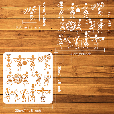 PET Hollow Out Drawing Painting Stencils DIY-WH0391-0605-1