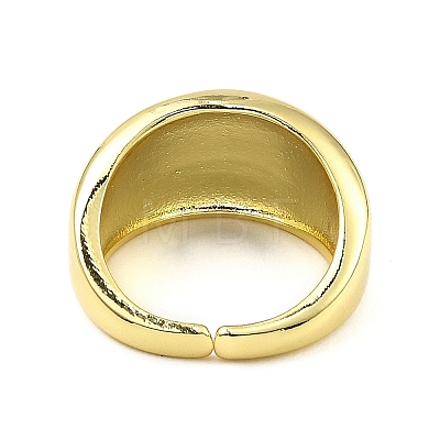 Rack Plating Brass Grooved Open Cuff Rings RJEW-D009-04G-1