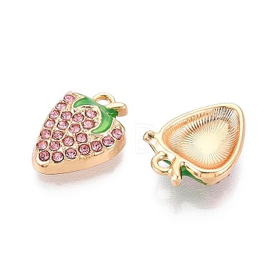 Alloy Rhinestone and Enamel Pendants PALLOY-T092-42G-03-1