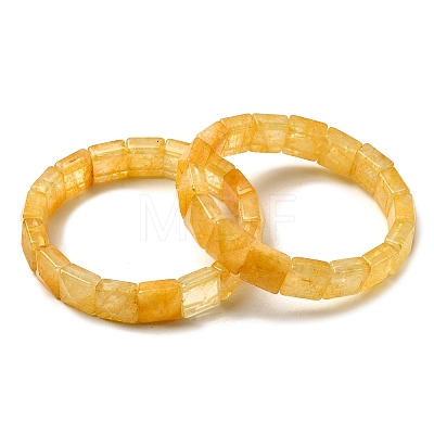 Natural Quartz Crystal Beads Stretch Bracelets for Women Men BJEW-C097-06-07-1