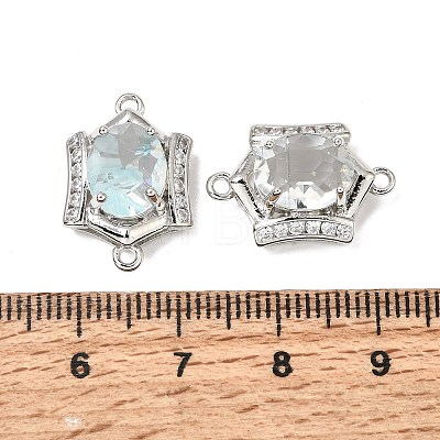Brass Micro Pave Cubic Zirconia and Glass Links Connector Charms GL-CBA86BA-01P-D-1