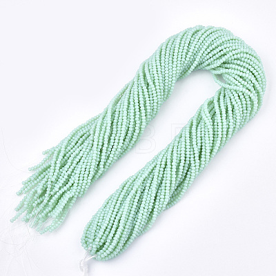 Opaque Solid Color Glass Beads Strands GLAA-S178-12B-10-1