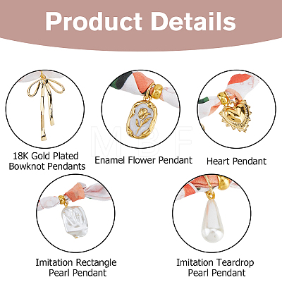 304 Stainless Steel & Enamel & ABS Plastic Pearl & Brass Pendant Necklaces NJEW-HS00026-1