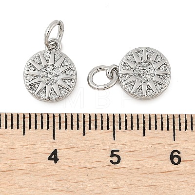 Brass Micro Pave Cubic Zirconia Pendants KK-U056-11P-1