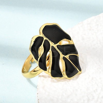 304 Stainless Steel Enamel Cuff Open Rings SA-CBA369F-02G-02-1