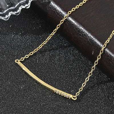 Brass Micro Pave Clear Cubic Zirconia Link Bracelets BJEW-E114-01B-G-1