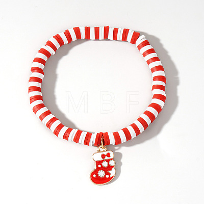 Christmas 304 Stainless Steel Enamel Charm Bracelets ZQ4442-10-1