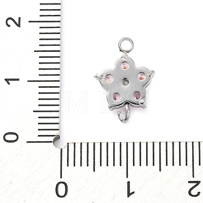 304 Stainless Steel Micro Pave Cubic Zirconia Flower Connector Charms LS-STAS-U042-01P-01-1