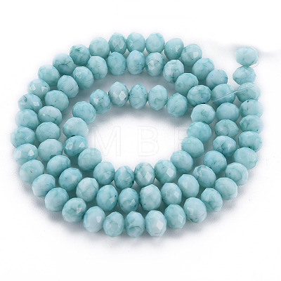 Opaque Baking Painted Glass Beads Strands EGLA-N006-009A-A04-1