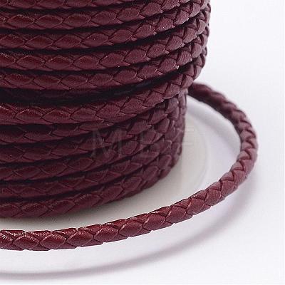 Braided Cowhide Leather Cord NWIR-N005-01J-3mm-1