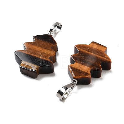 Natural Tiger Eye Pendants G-A203-01G-P-1