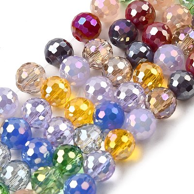 Electroplate Glass Beads Strands EGLA-D300-06-8mm-01-1