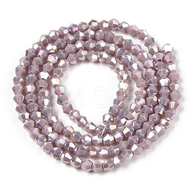 Opaque Solid Color Electroplate Glass Beads Strands EGLA-A039-P2mm-B13-1