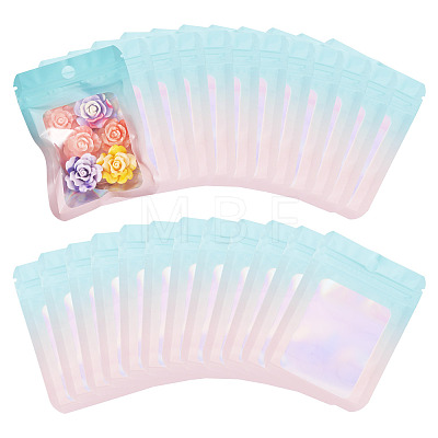 60Pcs Rectangle Glitter Holographic Plastic Resealable Packaging Bags ABAG-TA0001-97A-03-1