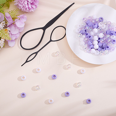 60Pcs 2 Colors Opaque Acrylic Beads DIY-PA0002-19A-1