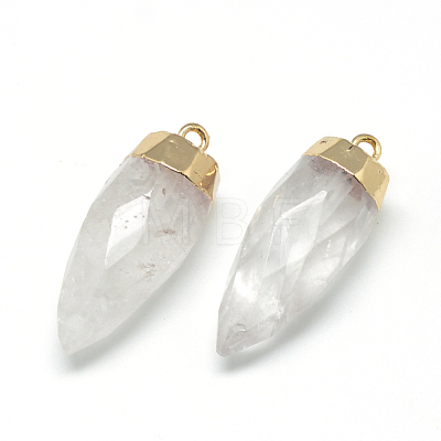 Natural Quartz Crystal Pointed Pendants G-Q496-02-1