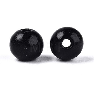 Spray Painted Round Natural Schima Wood Beads WOOD-A018-12mm-03-1-1