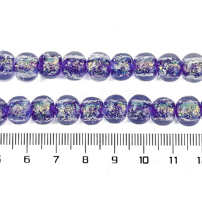 Handmade Foil Lampwork Beads Strands FOIL-K003-04E-1