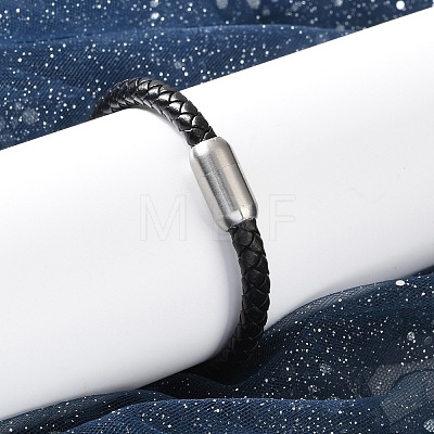 Man's Braided Leather Cord Bracelets BJEW-JB04255-02-1