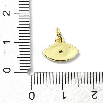 Eye Theme Brass Micro Pave Cubic Zirconia Charms KK-H475-58G-04-1