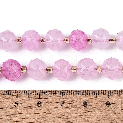 Ombre Effect Dyed Transparent Crackle Glass Beads Strands GLAA-Q111-10MM-05-1