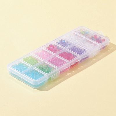 700Pcs 14 Style Bicone AB Color Plated Eco-Friendly Transparent Acrylic Beads TACR-FS0001-32-1