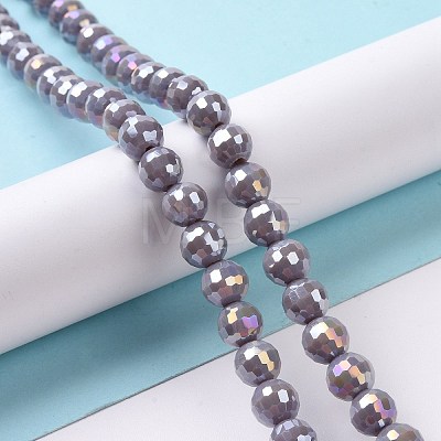 Electroplate Glass Beads Strands GLAA-E036-13-M-1