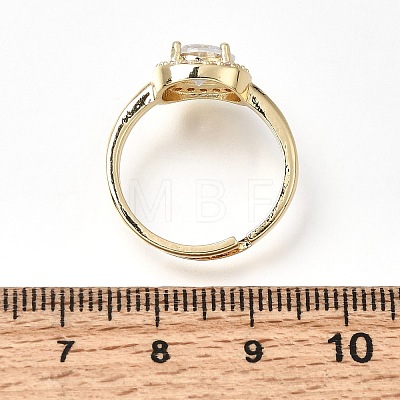 Brass Micro Pave Clear Cubic Zirconia Cuff Open Rings CU-CBA5C10-12G-1
