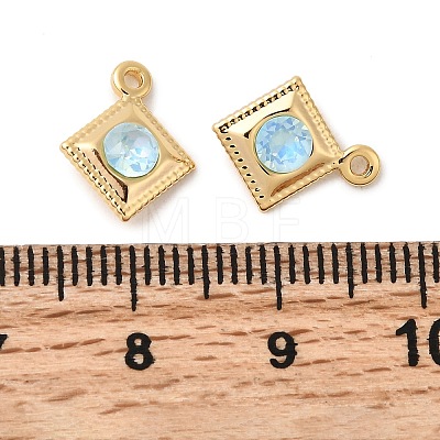 Brass Glass Charms KK-P340-08G-01-1