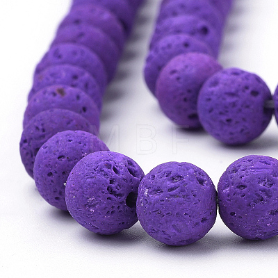 Synthetic Lava Rock Beads Strands G-S277-8mm-06-1