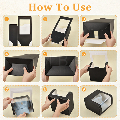 Paper Cap Hat Packing Boxes with Visible Window CON-WH0043-304A-1