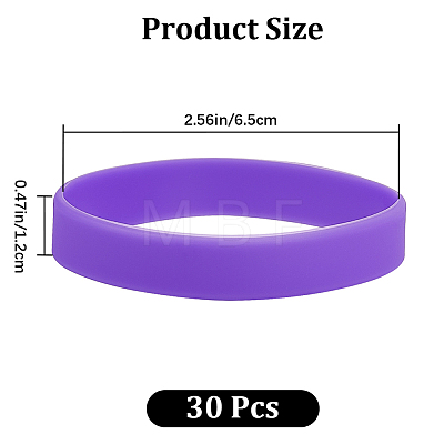 Flat Plain Silicone Cord Bracelet for Men Women BJEW-WH0016-32E-1