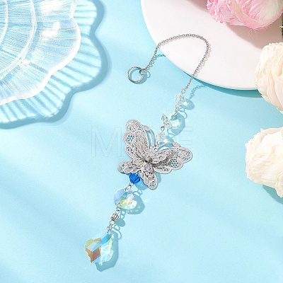 Glass Teardrop Hanging Suncatchers HJEW-JM04755-01-1