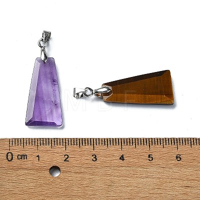 Faceted Natural & Synthetic Mixed Gemstone Pendants G-P519-05P-1