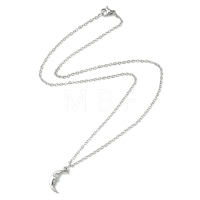 304 Stainless Steel Pendant Necklace for Women NJEW-JN04387-03-1
