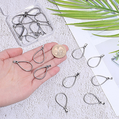 20Pcs 304 Stainless Steel Open Back Bezel Pendants PALLOY-BBC00010-1
