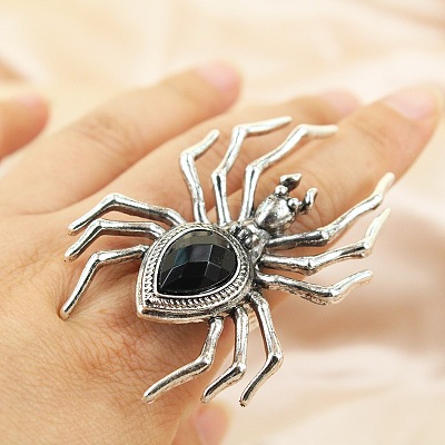 Alloy Rhinestone Finger Rings WG1192C-01-1