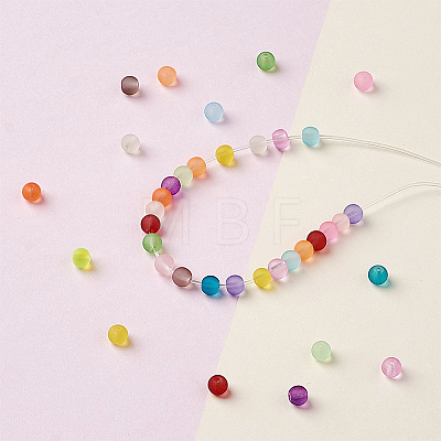 Transparent Frosted Glass Beads FGLA-TA0001-01-4mm-1