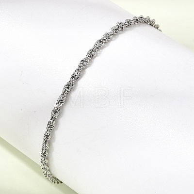 304 Stainless Steel Rope Chain Bracelets for Women BJEW-P395-01P-1