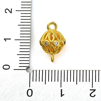 Brass Micro Pave Clear Cubic Zirconia Connector Charms KK-A230-06E-G-1