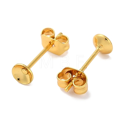 Rack Plating Brass Stud Earring Settings KK-F090-12G-1