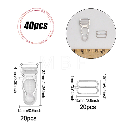 40Pcs 2 Style Alloy & Plastic Garter Strap Adjustment Buckles FIND-CA0008-16-1