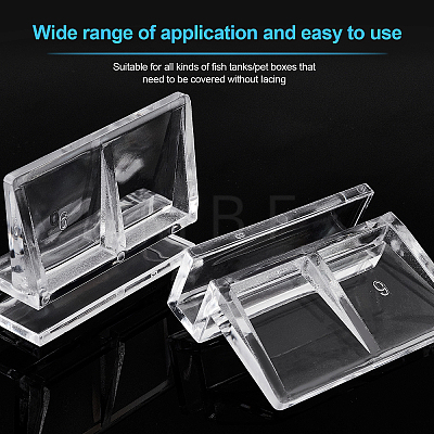 Olycraft Aquarium Fish Tank Acrylic Clips Glass Cover Support Holders AJEW-OC0002-17-1