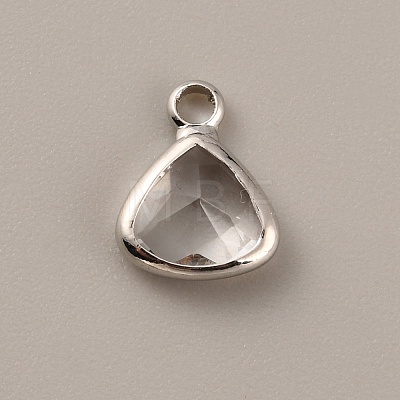 Faceted Glass Pendants GLAA-WH0030-13P-04-1