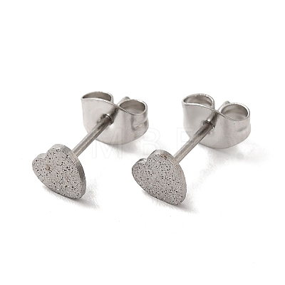 304 Stainless Steel Haart Stud Earrings for Women EJEW-K243-02P-1