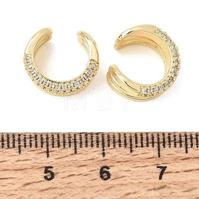 Brass Micro Pave Cubic Zirconia Cuff Earrings for Women CU-CBAE7DF-21G-1