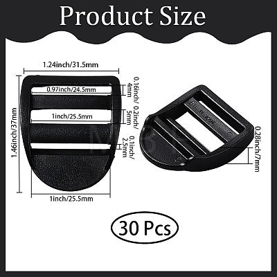 30Pcs Plastic Ladder Lock Slider Buckles KY-CY0001-23B-1