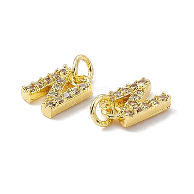 Real 18K Gold Plated Brass Micro Pave Clear Cubic Zirconia Charms KK-E068-VB452-N-1